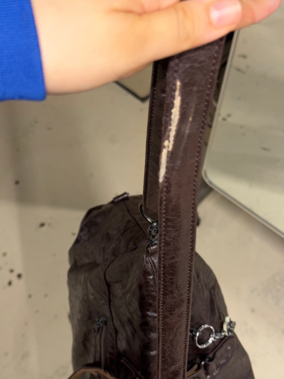 Textured faux leather boston bag 상품이미지7