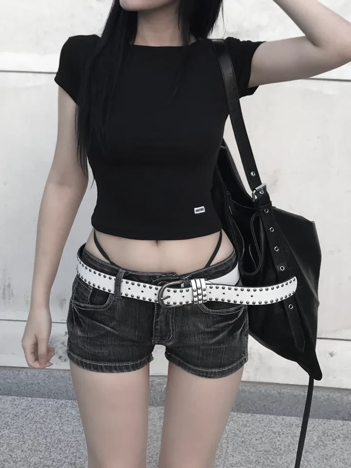 쿄이 백포켓 워싱 로우 쇼츠 S 상품이미지1