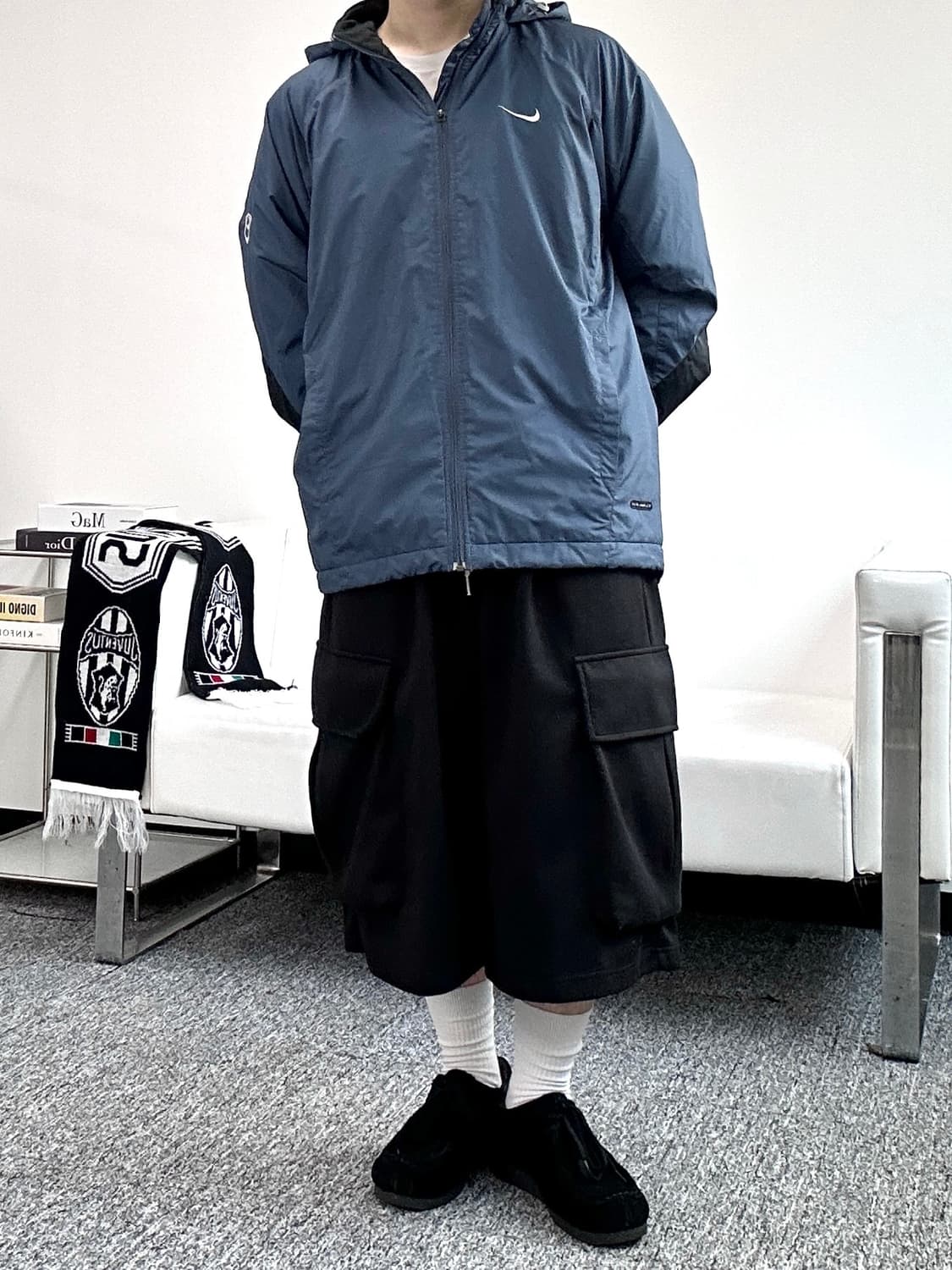 나이키 네이비 후드 바람막이 자켓 M  상품이미지4