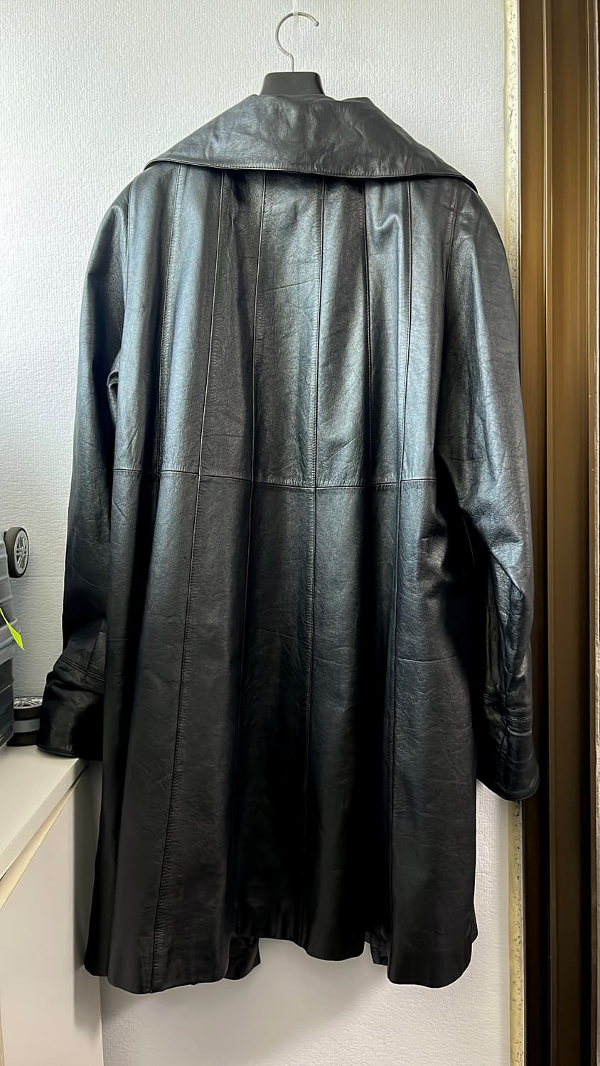 카라 빅버튼 레더 자켓 상품이미지3