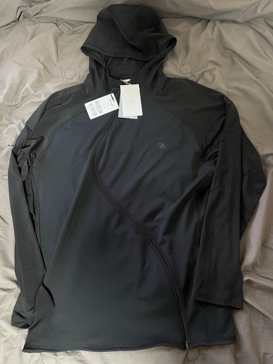 (4) 정가14.5 산산기어 웨이브 롱슬리브 후드 블랙 새상품 상품이미지4