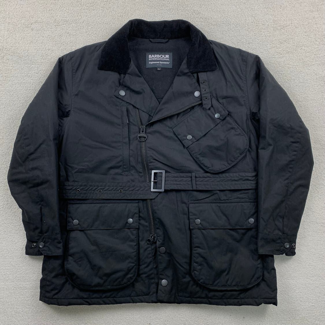 바버x엔지니어드가먼트 인터내셔널 레녹스 왁스 자켓 블랙 상품이미지1