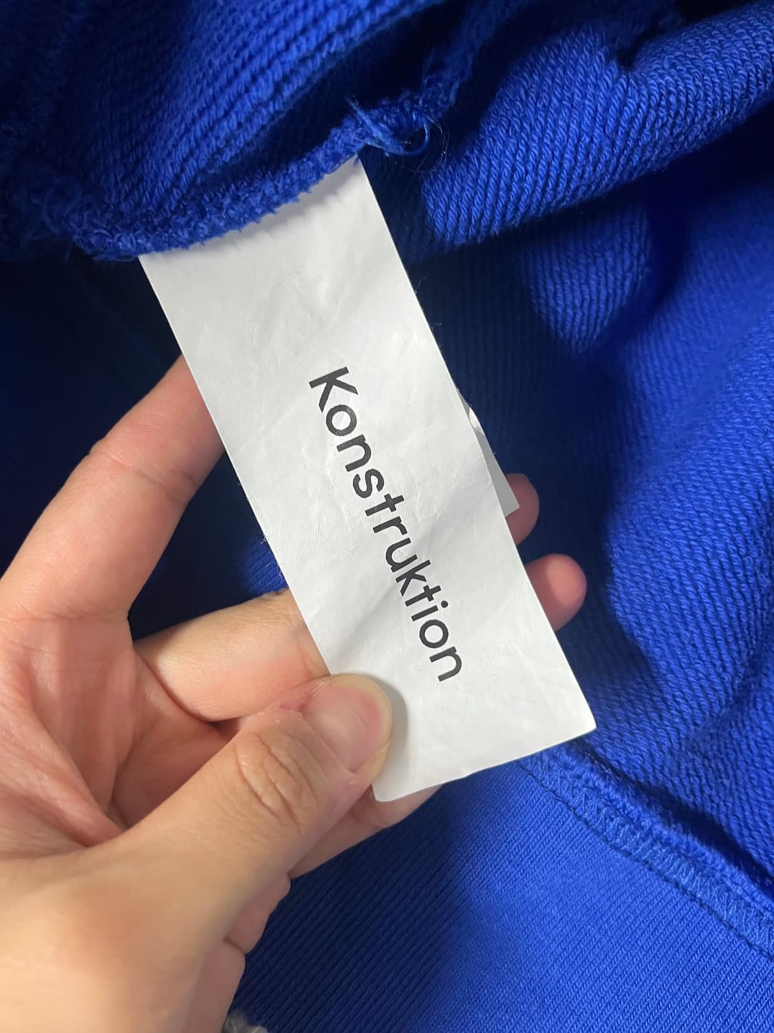 XS) 컨스트럭션 konstruktion 크롭 맨투맨 블루 상품이미지4
