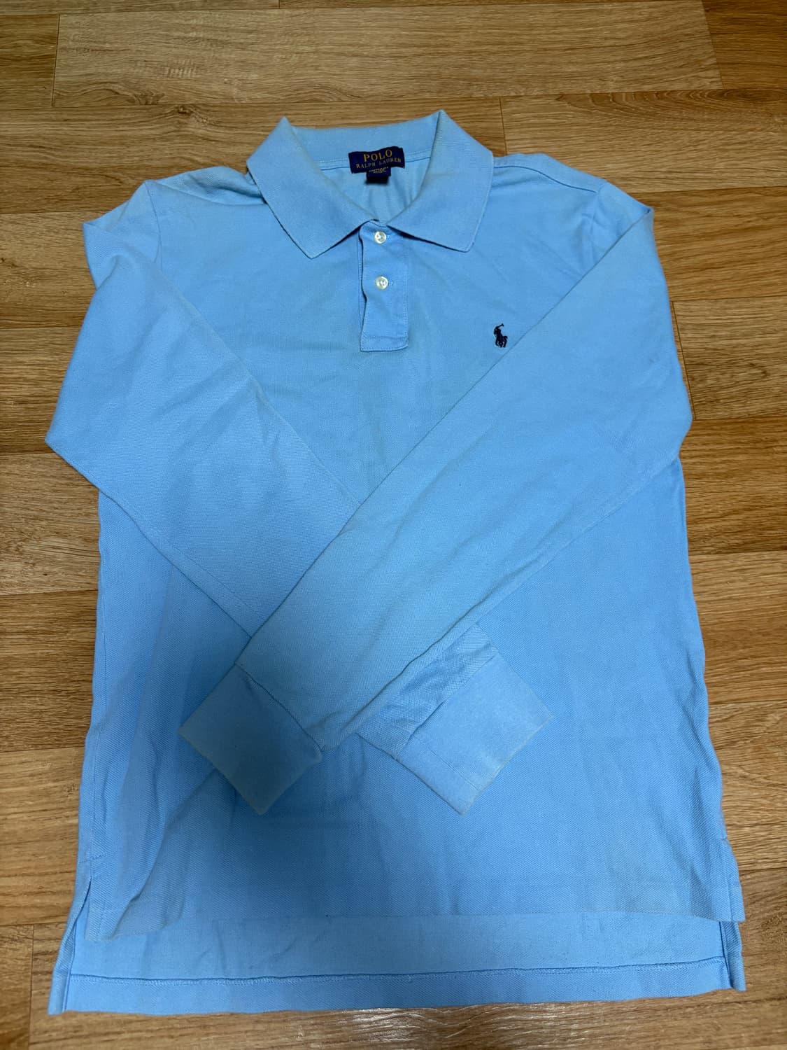 폴로 긴팔티 하늘색 상품이미지1