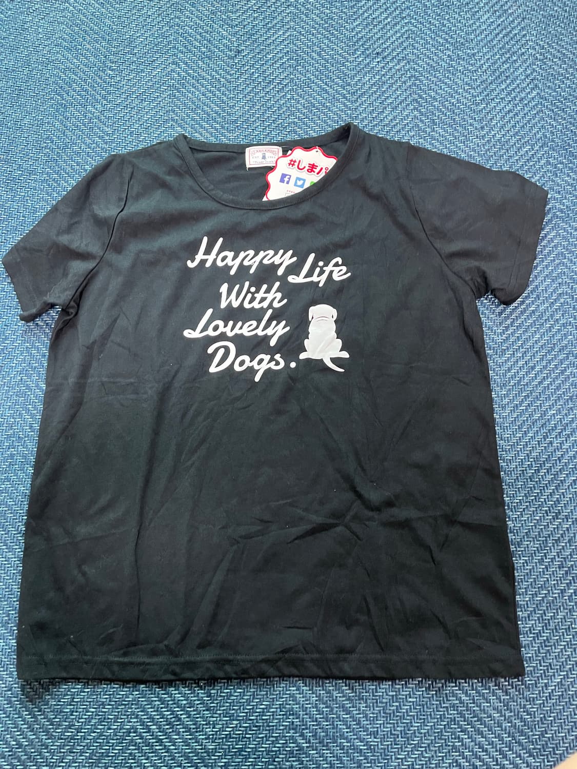 LABRAPOP 강아지 프린팅 반팔티 블랙 새상품 상품이미지1