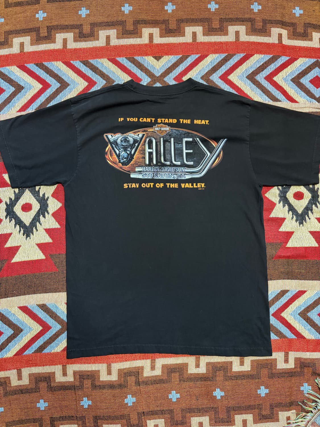 XL) 할리 데이비슨 Made in USA 2007 반팔 티셔츠 블랙 상품이미지7