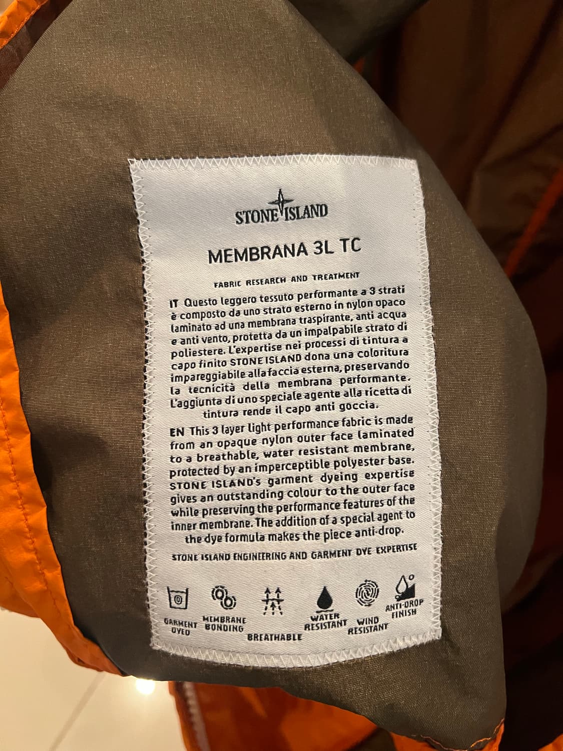 스톤아일랜드 멤브라나 3L TC 바람막이 L사이즈 상품이미지4