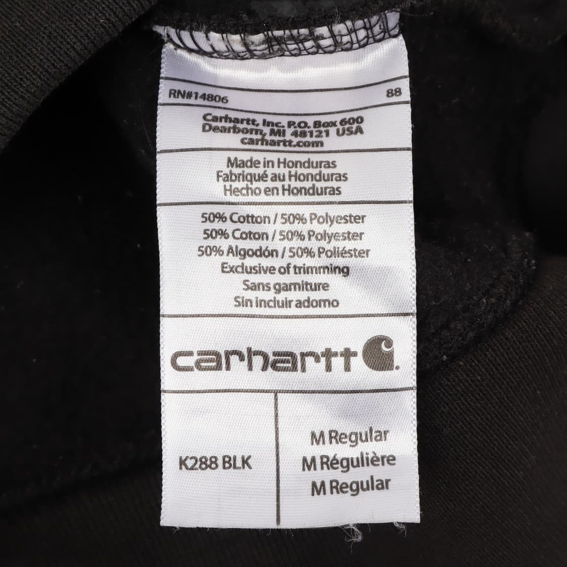 칼하트 k288 blk 오리지널핏 후드티 상품이미지10