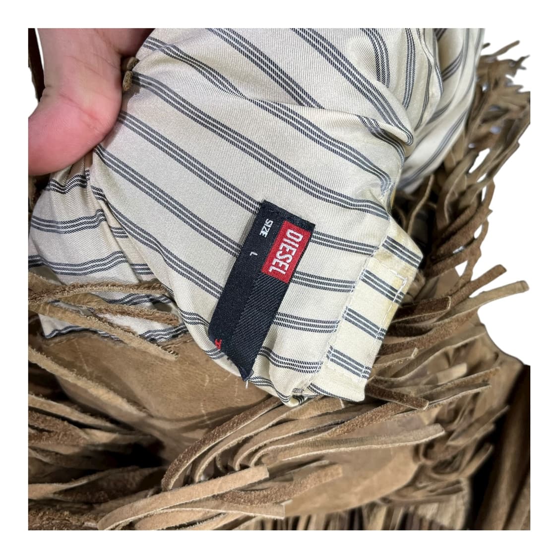 [Diesel] 디젤 프린지 웨스턴 레더자켓 상품이미지6