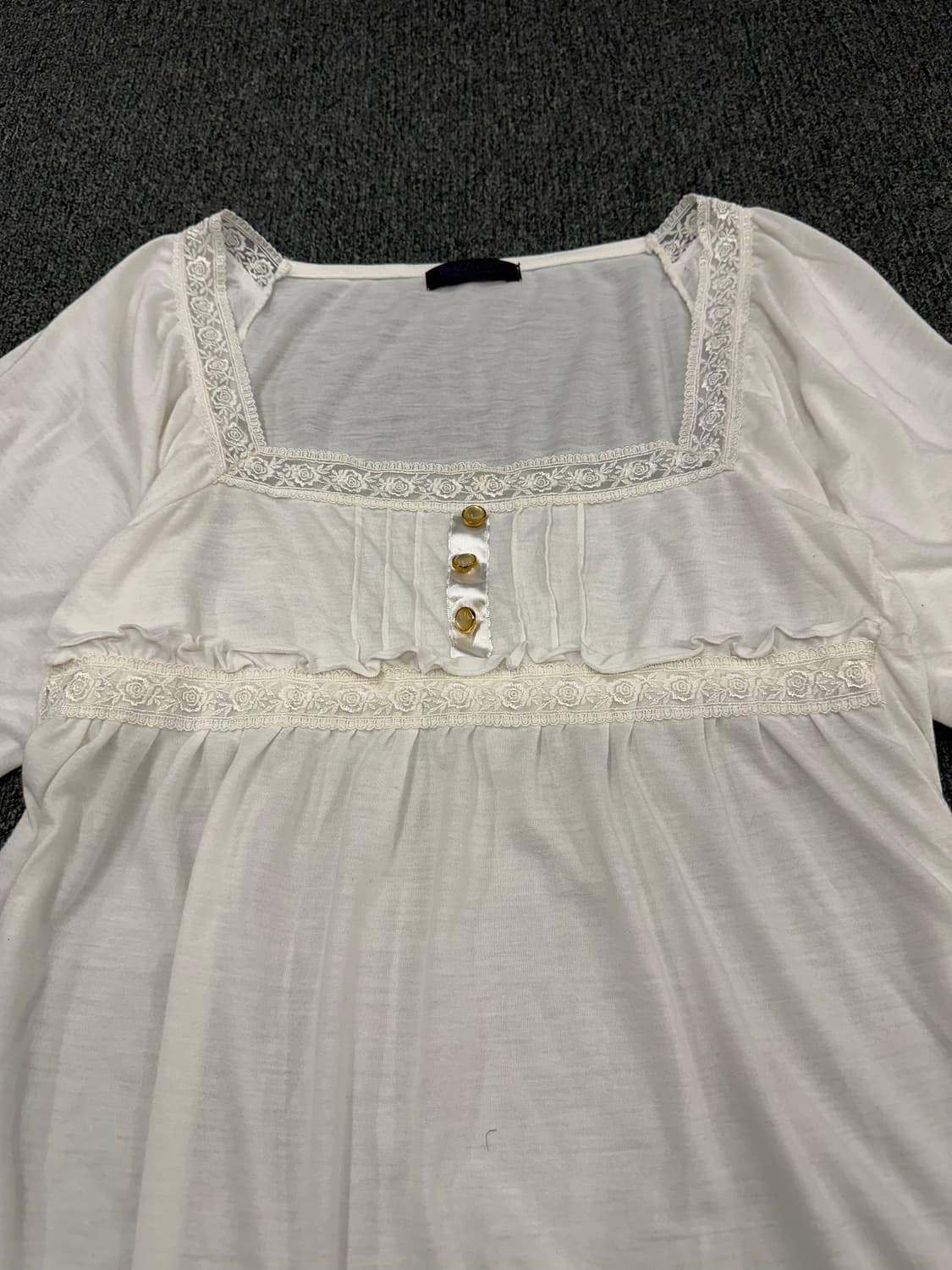 M)Japanese vintage 화이트 스퀘어넥 블라우스 상품이미지2