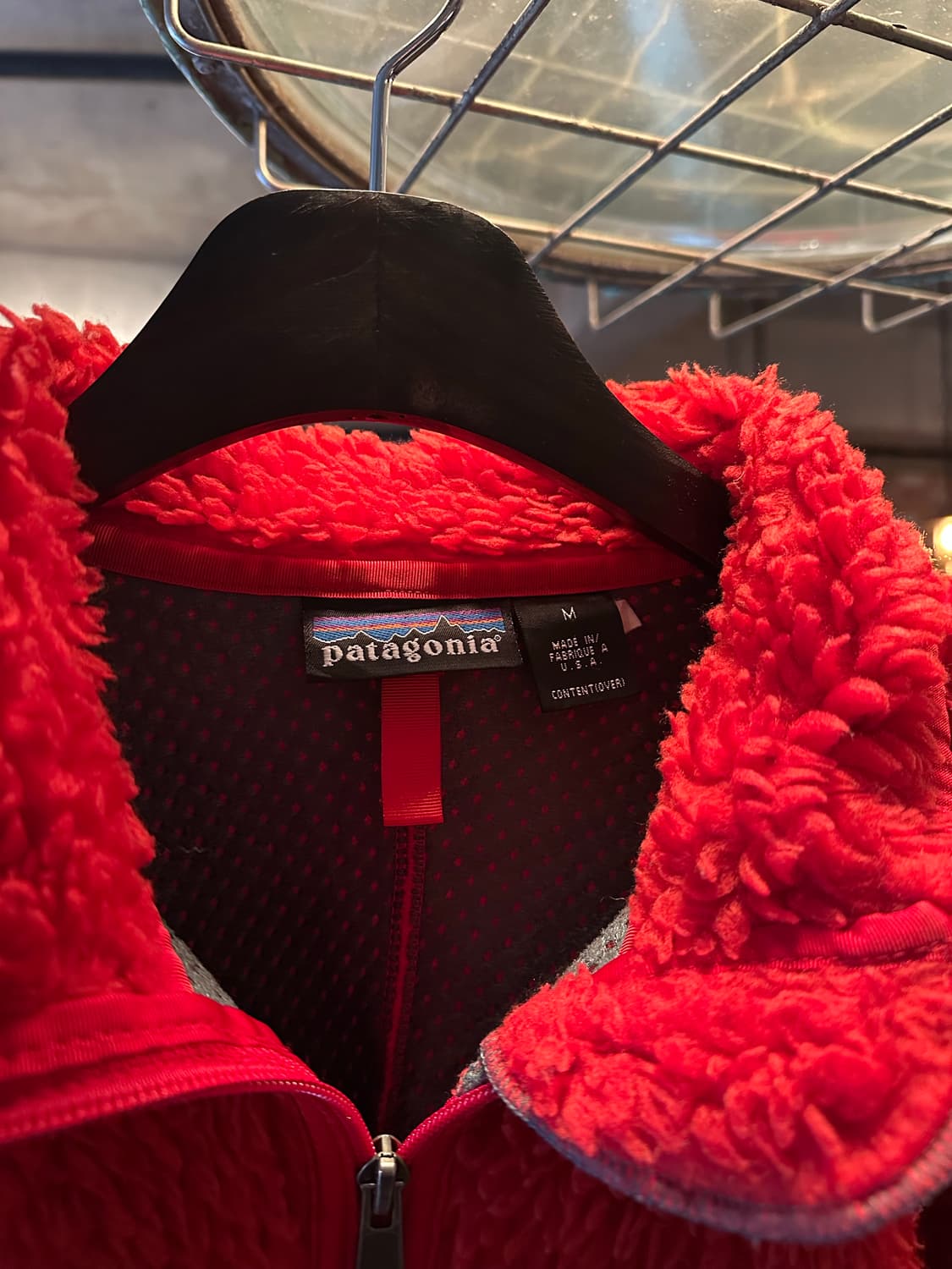 00s USA 빈지 파타고니아 레트로 딥파일 레드 자켓 상품이미지3