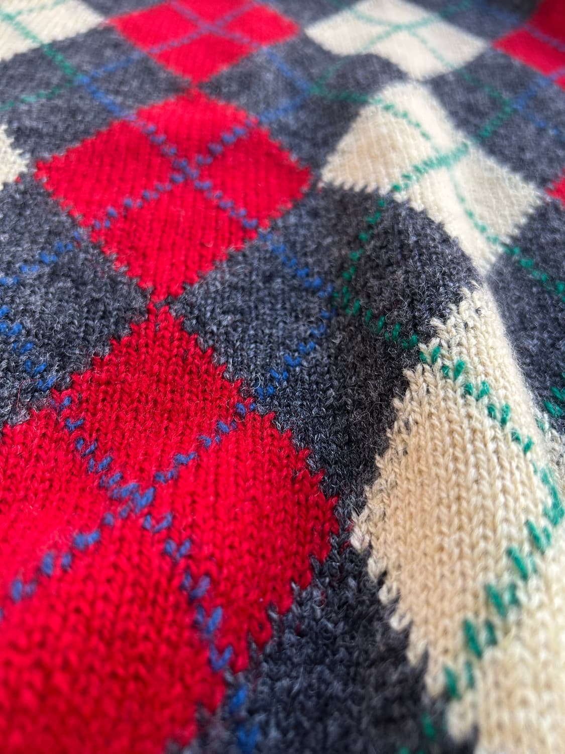 빈티지 아가일패턴 울니트 상품이미지6