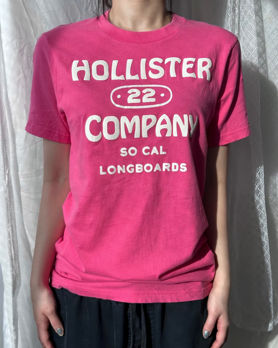 Hollister 핑크 로고 티 상품이미지5