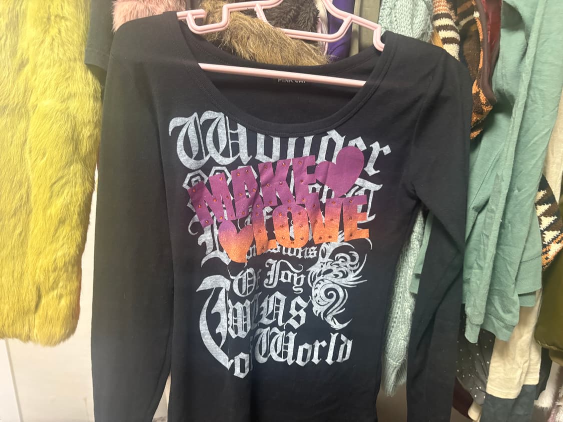 딱붙핏!) 빈티지 펑크 블랙 롱슬리브🖤 상품이미지2