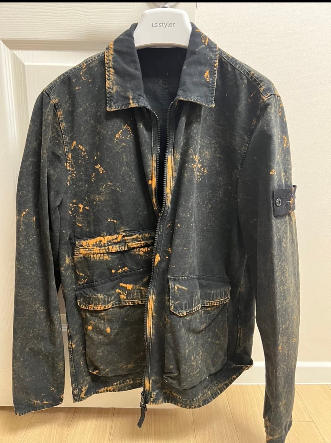 STONE ISLAND 로고 패치 오버셔츠 상품이미지1