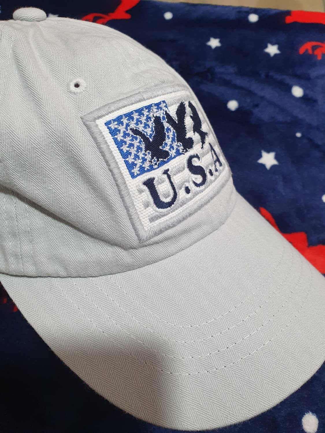 USA 독수리 자수 볼캡 연그레이 상품이미지2