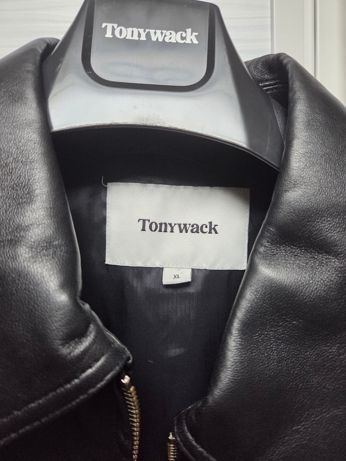 토니웩 25ss 램스킨 오버사이즈 레더 가죽 블루종 자켓 XL 상품이미지5