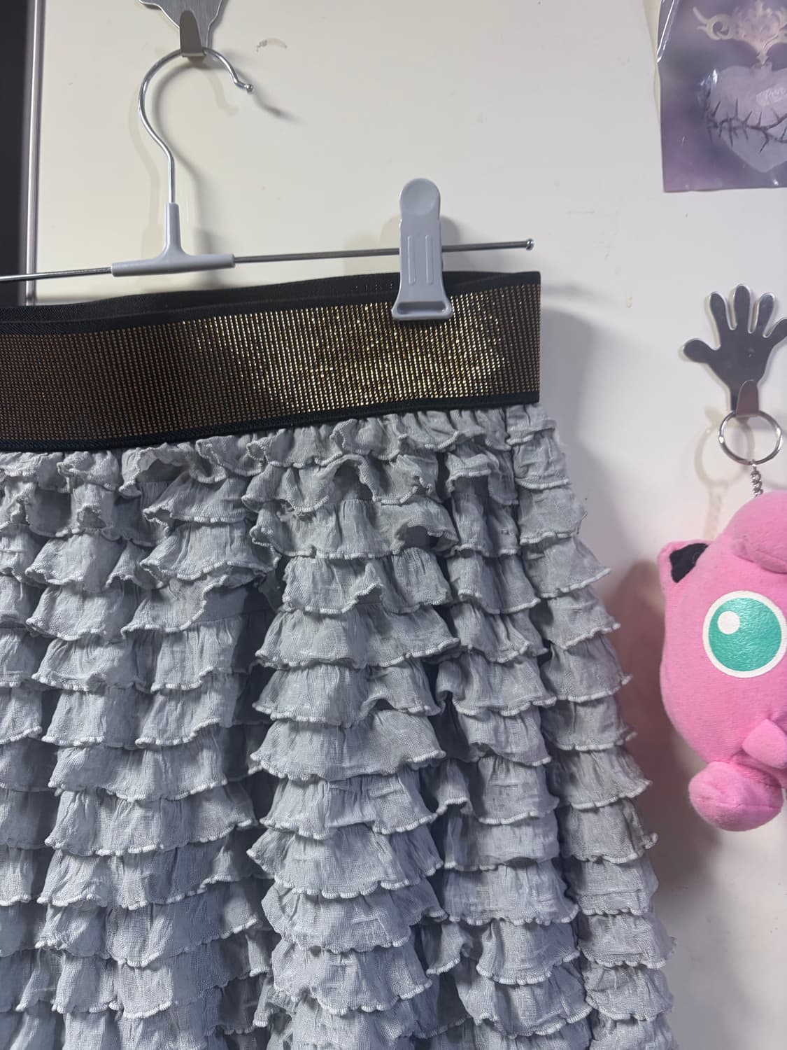 갸루 mood... 민트그레이 미니 스커트 상품이미지3