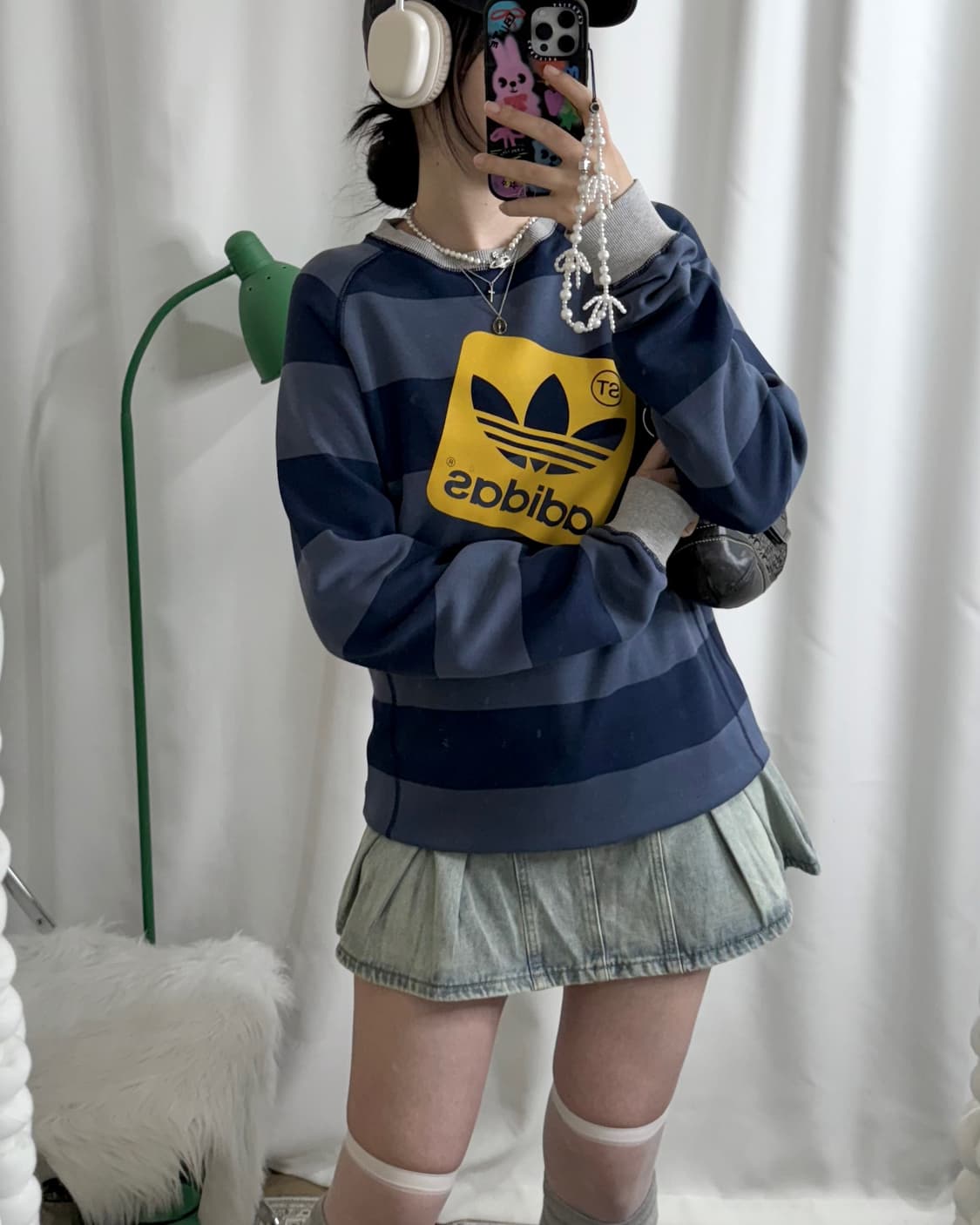 아디다스 네이비 스트라이프 파이어버드 맨투맨 상품이미지2