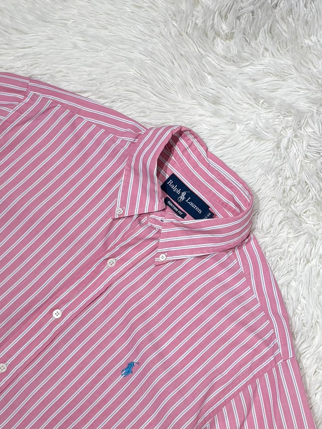 폴로랄프로렌 핑크 스트라이프 반팔 셔츠 상품이미지4