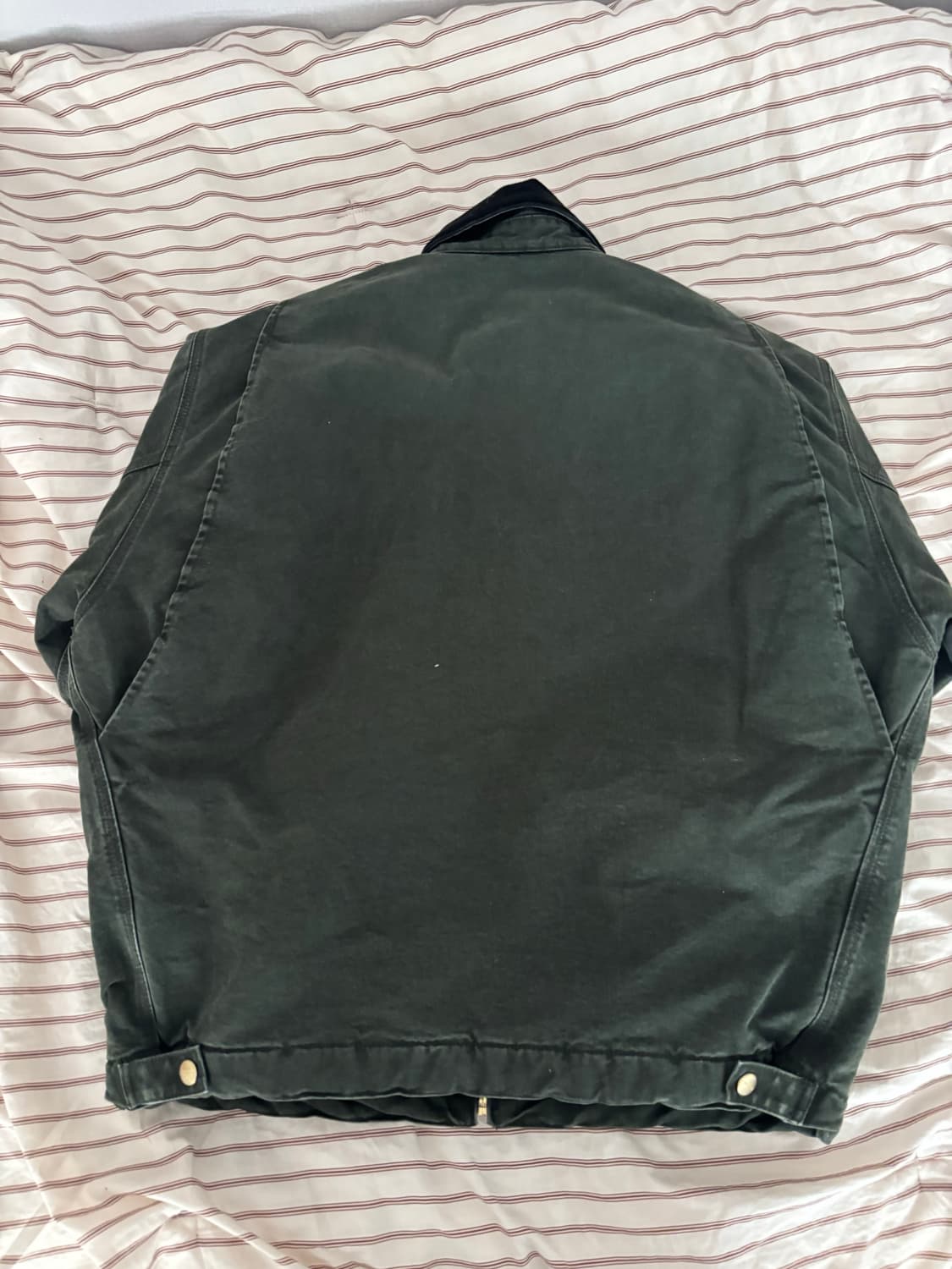 [L] 칼하트 WIP OG 디트로이트 자켓 올리브 블랙 스톤 캔버스 - 상품이미지5