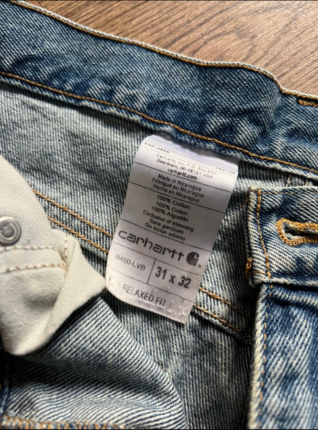 [31]칼하트 USA 미디엄블루 워크 데님 팬츠 상품이미지5