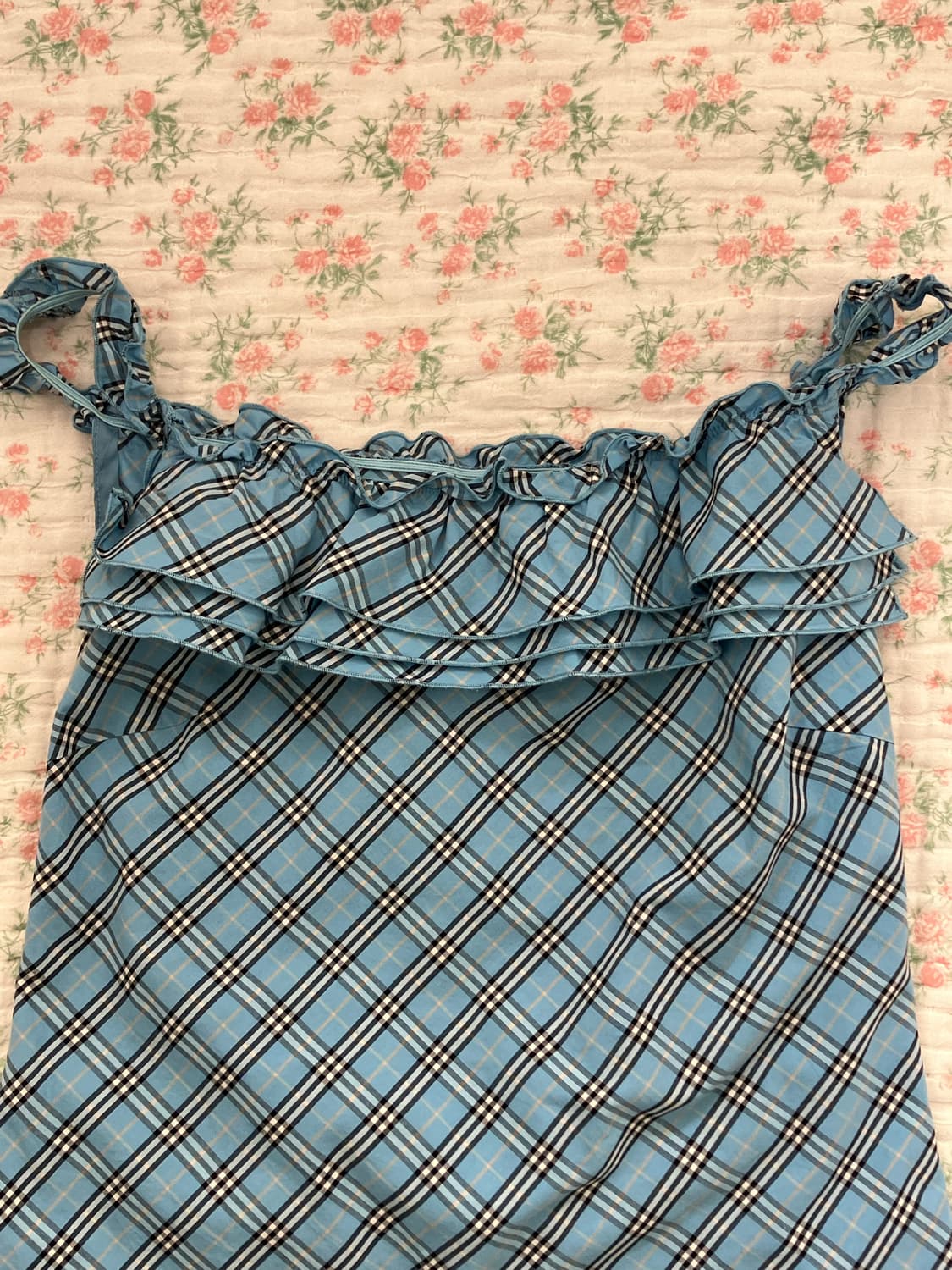 버버리블루라벨 스카이 프릴 나시 1096 모리걸 y2k 스트릿 갸루 펑키 상품이미지7