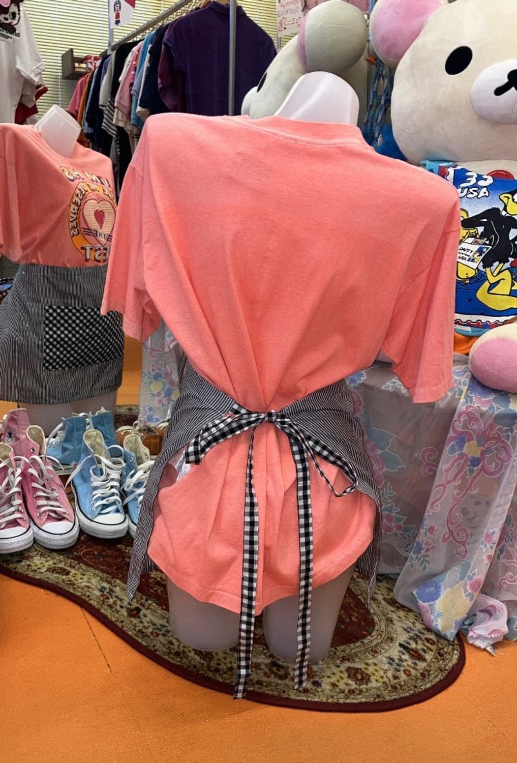 빈티지 블랙 체크 에이프런 상품이미지3
