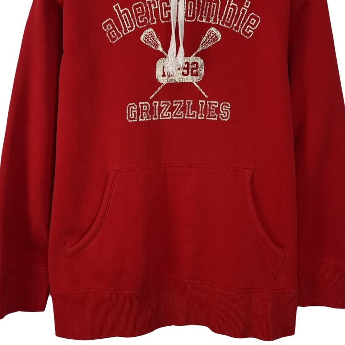 [아베크롬비] 빈티지 빅로고 프린팅 오버핏 후드티 레드 M18522 상품이미지5