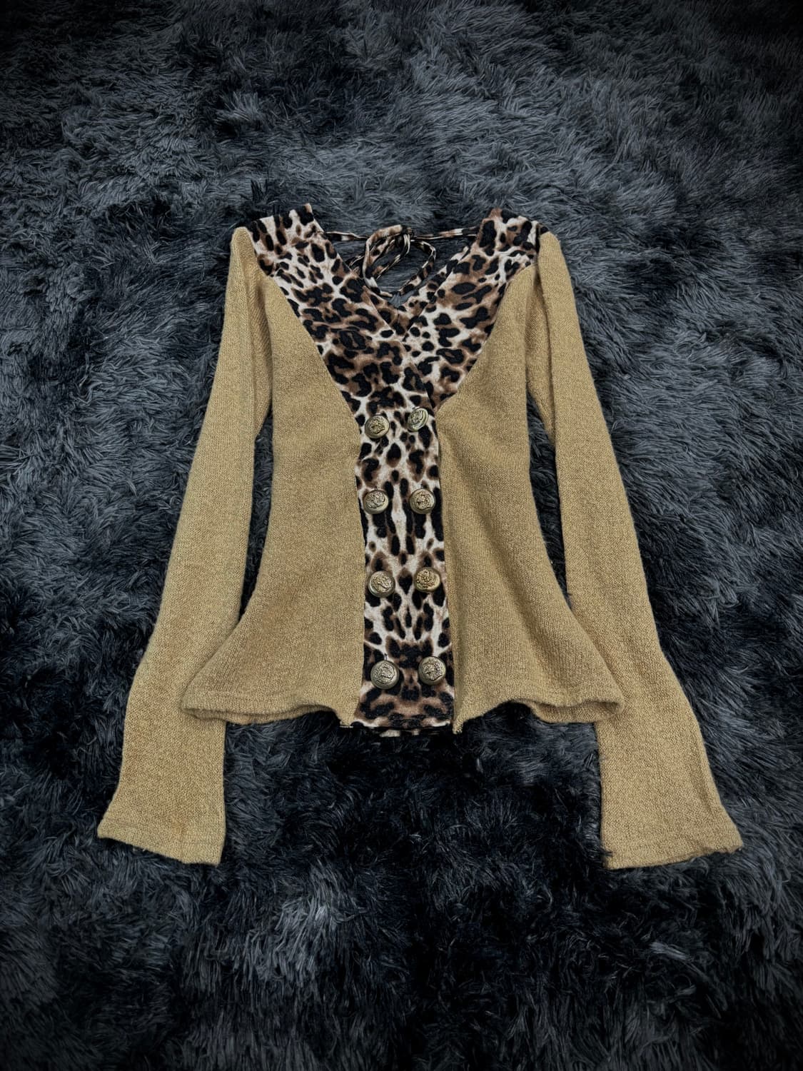 d.i.a. 베이지 호피 금장 가디건 상품이미지1