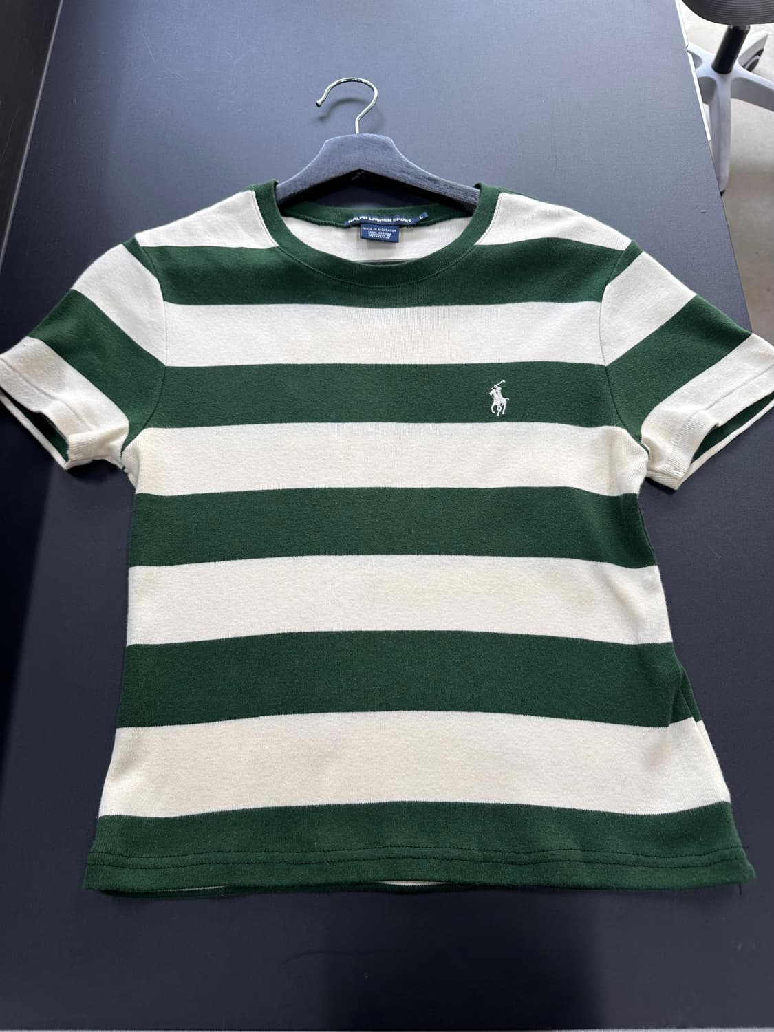 폴로랄프로렌 포니 스트라이프 반팔티 아이보리그린 상품이미지5