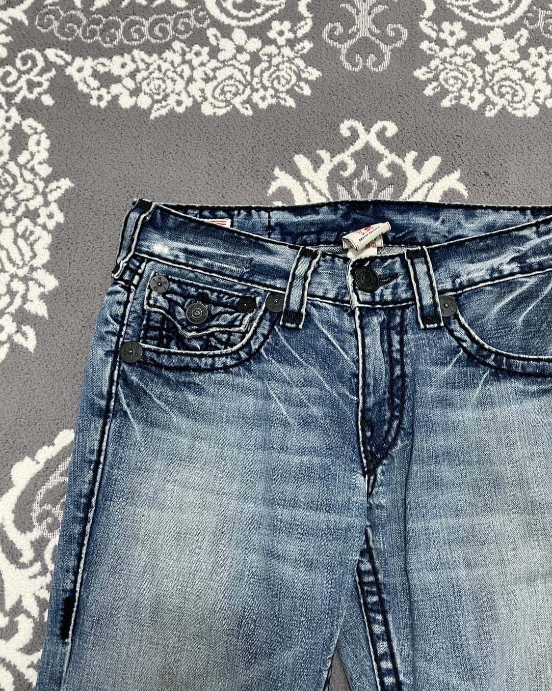 트루릴리젼 블랙 스티치 세미 와이드 데님 팬츠 상품이미지6
