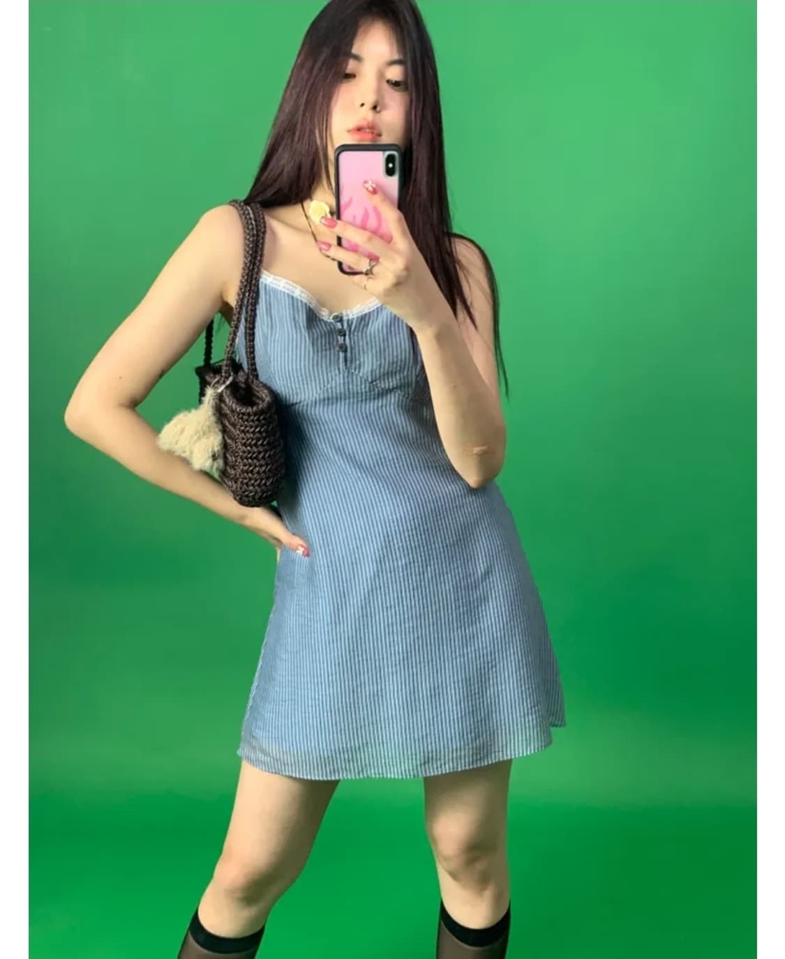 루루서울 미도 카페 원피스 블루 S 상품이미지3