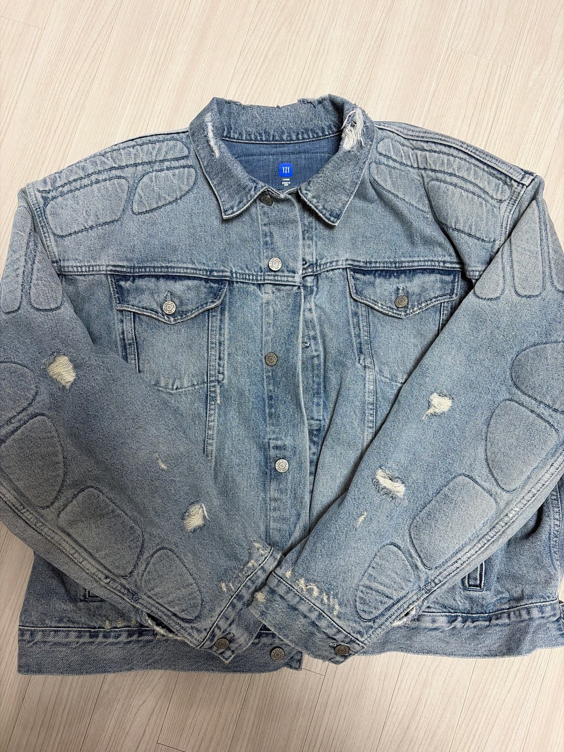 이지갭 발렌시아가 패디드 데님 자켓 연청 usa L 상품이미지2