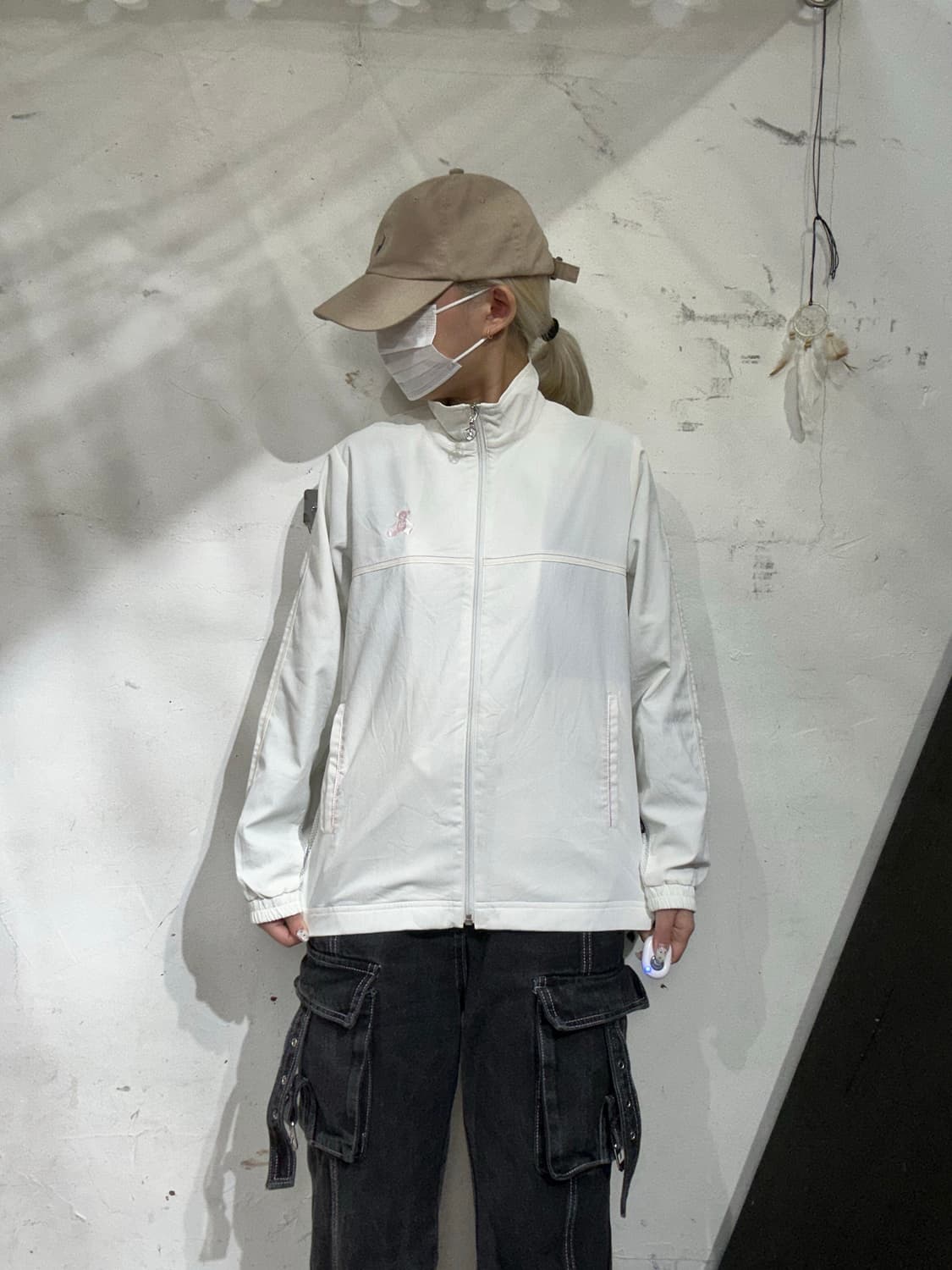 일본 빈티지 윌리엄 화이트 오버핏 트랙탑 져지 M 상품이미지2