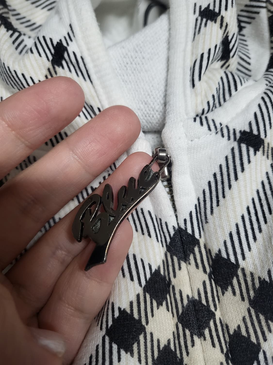 버버리 화이트 체크 후드집업 상품이미지3