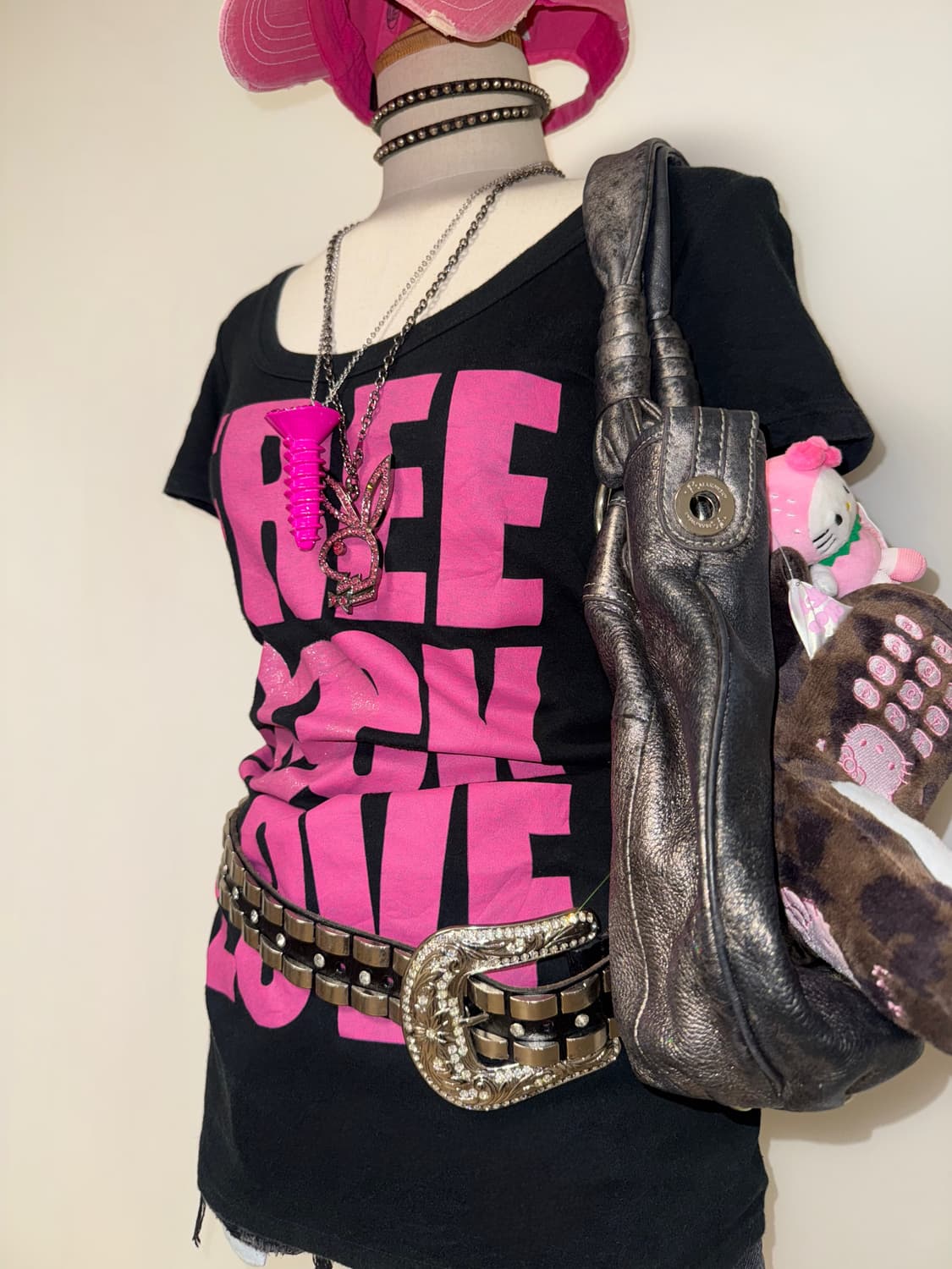 Sorridere 핑크 레터링 갸루 탑 상품이미지5