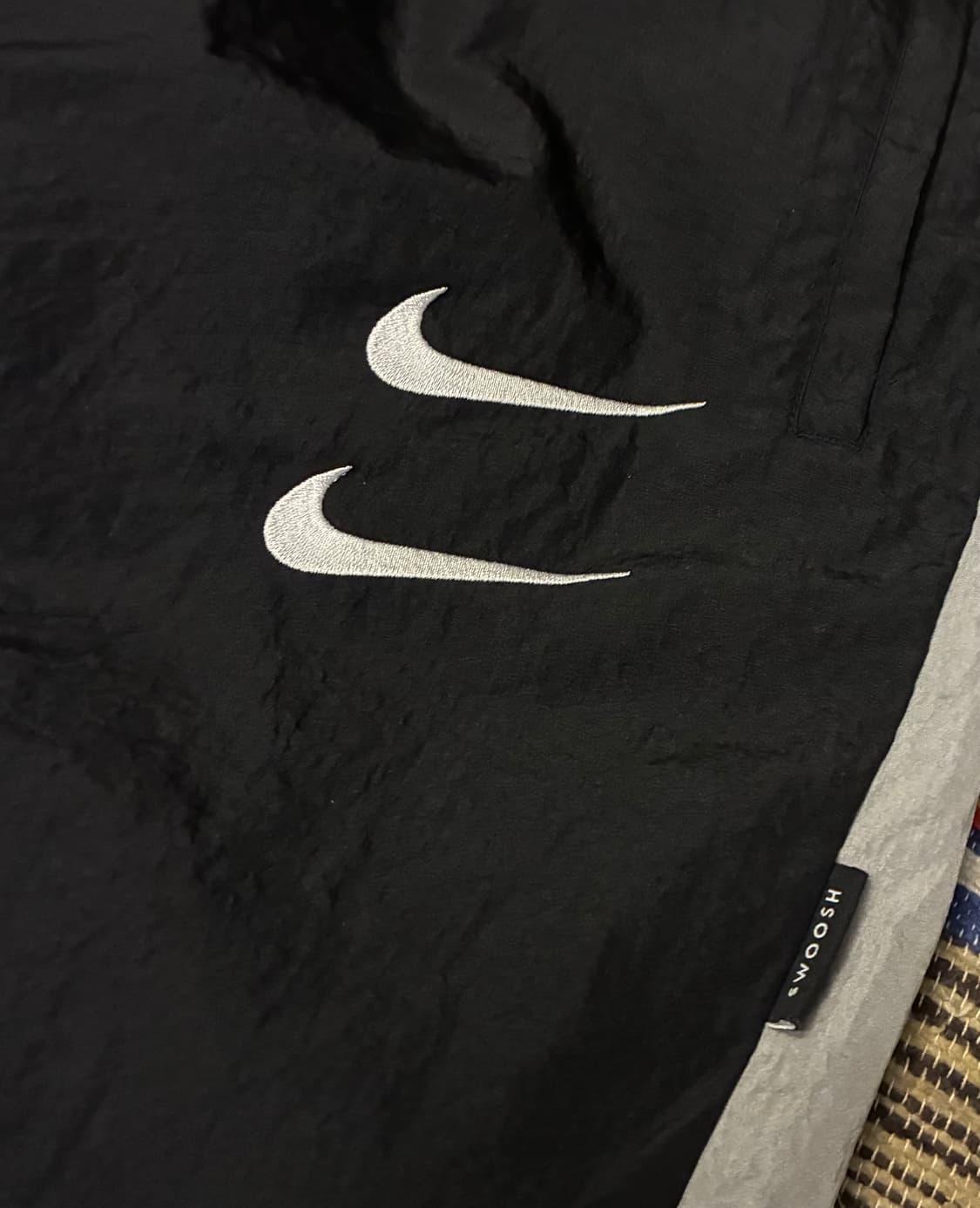 (XXL)나이키 더블스우시 우븐 나일론팬츠 조거팬츠 블랙 상품이미지3