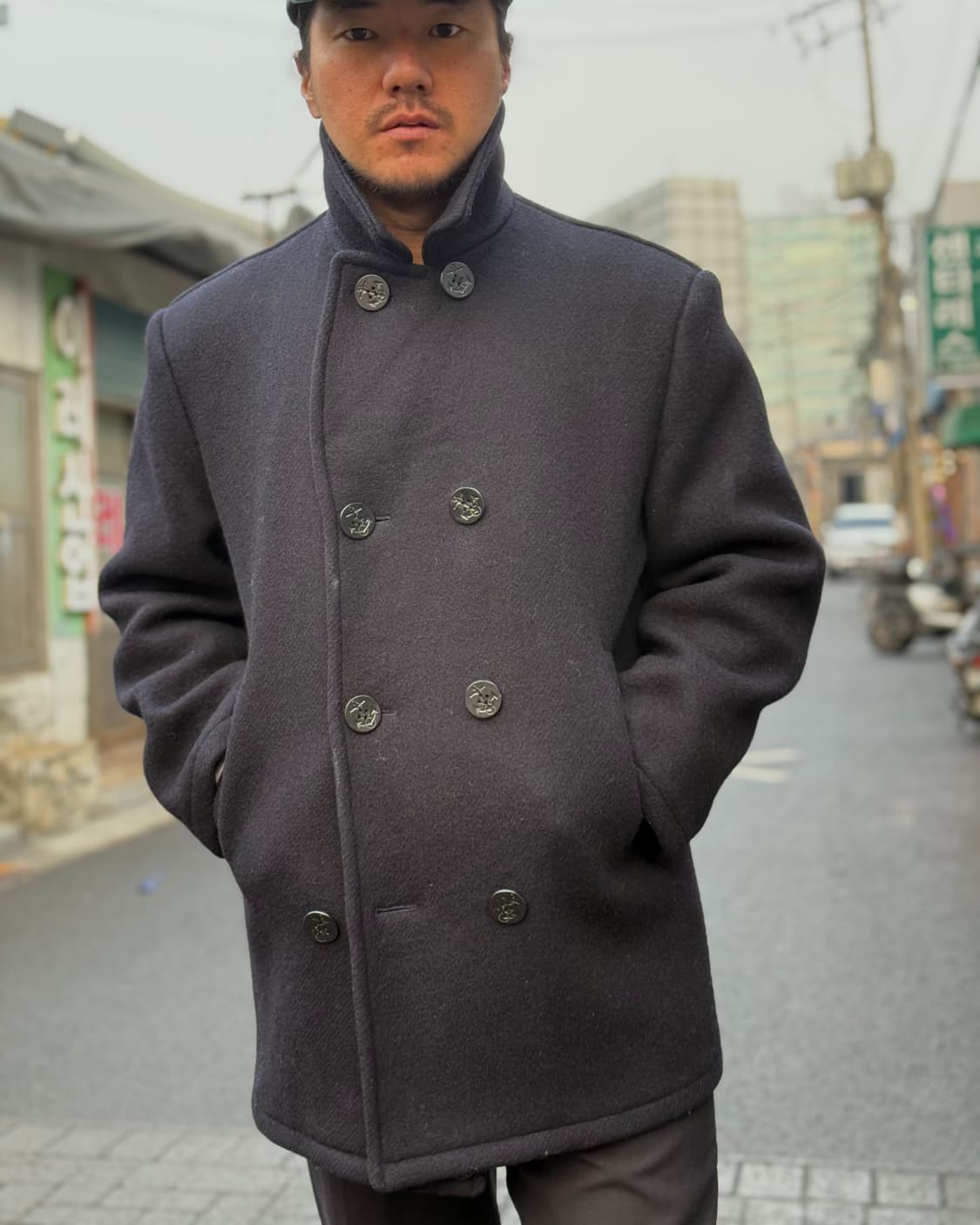 뉴요커 멜튼 울 피코트 L 상품이미지9