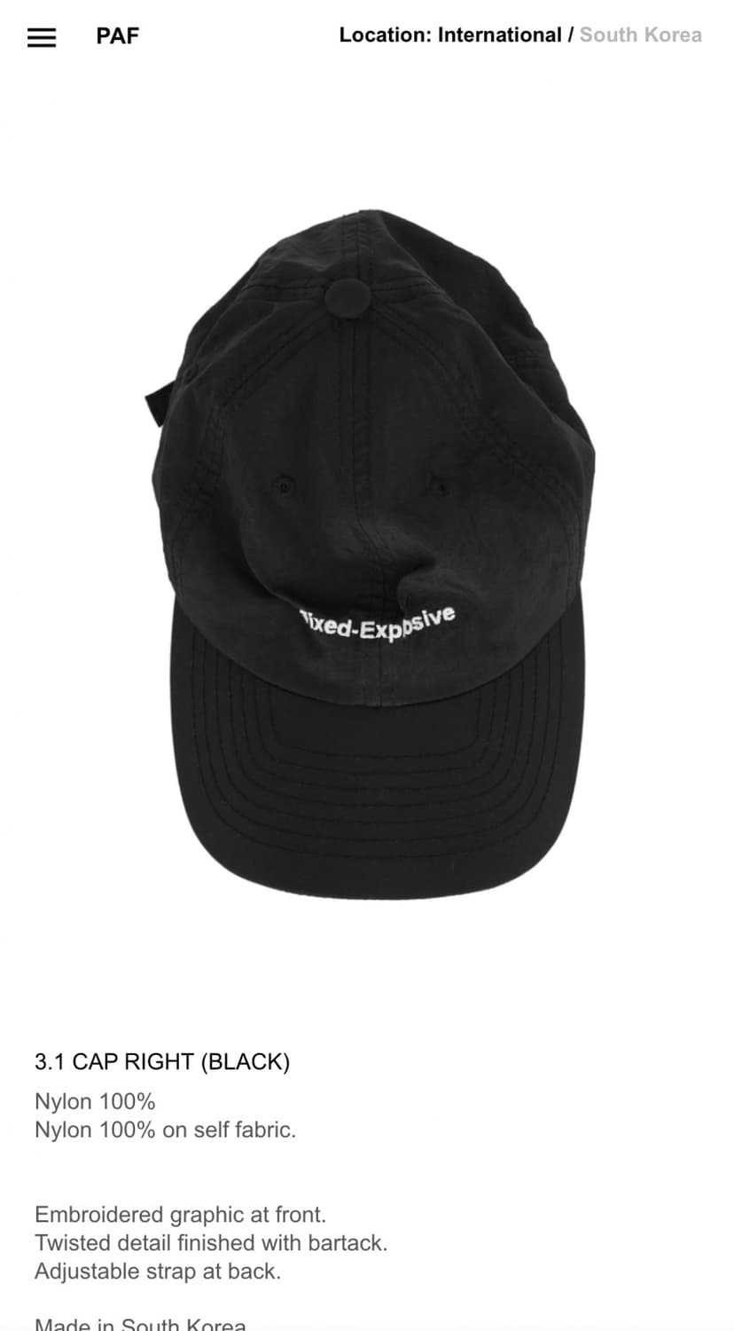 Paf 3.1 cap 상품이미지1