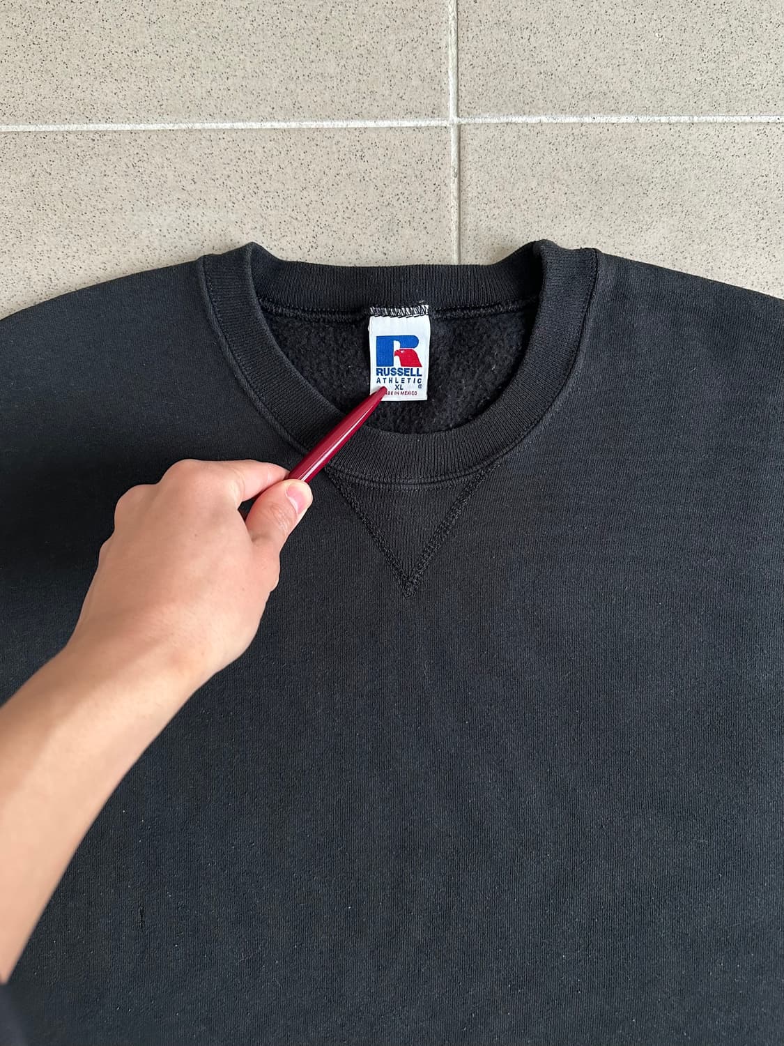 90s 빈티지 러셀 스웻셔츠 블랙 XL 상품이미지4