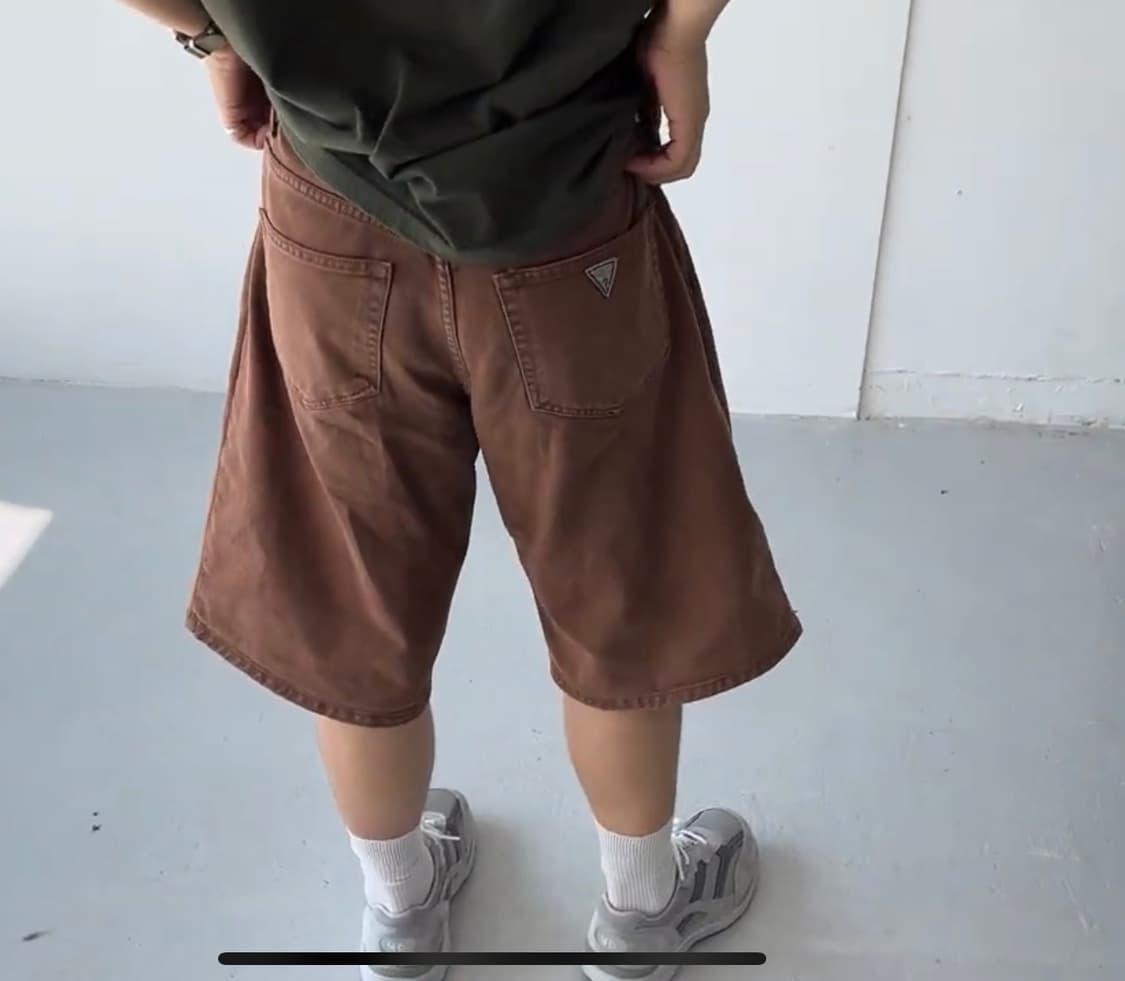 90s guess usa made 흑청 데님 숏츠 상품이미지1