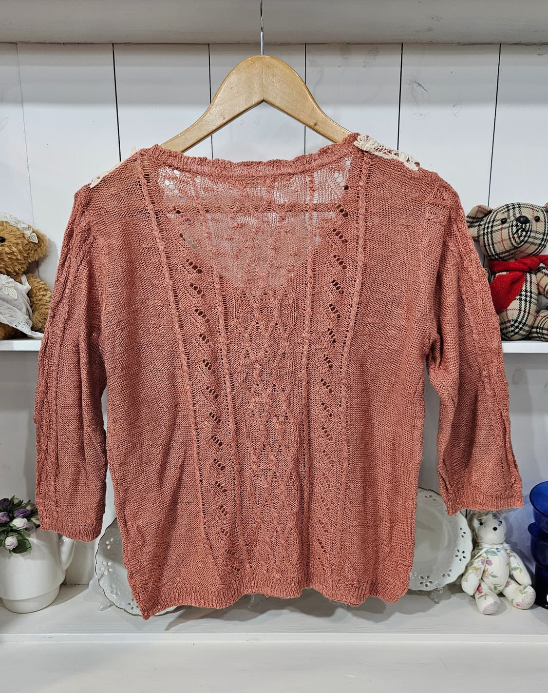 axes femme 레이스 카라 가디건 상품이미지4