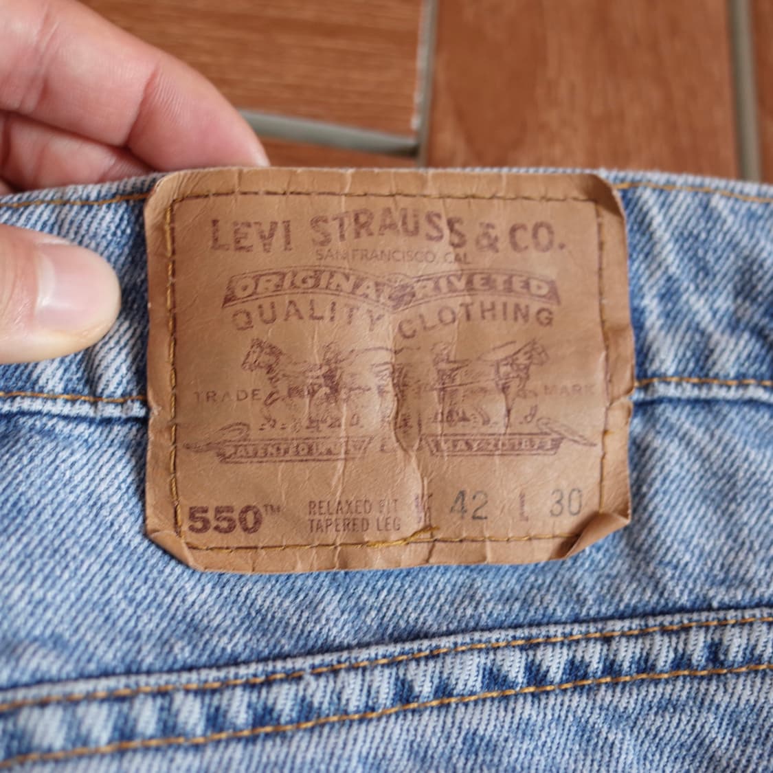 90’s Levi’s 550 orange tab denim pants 상품이미지5