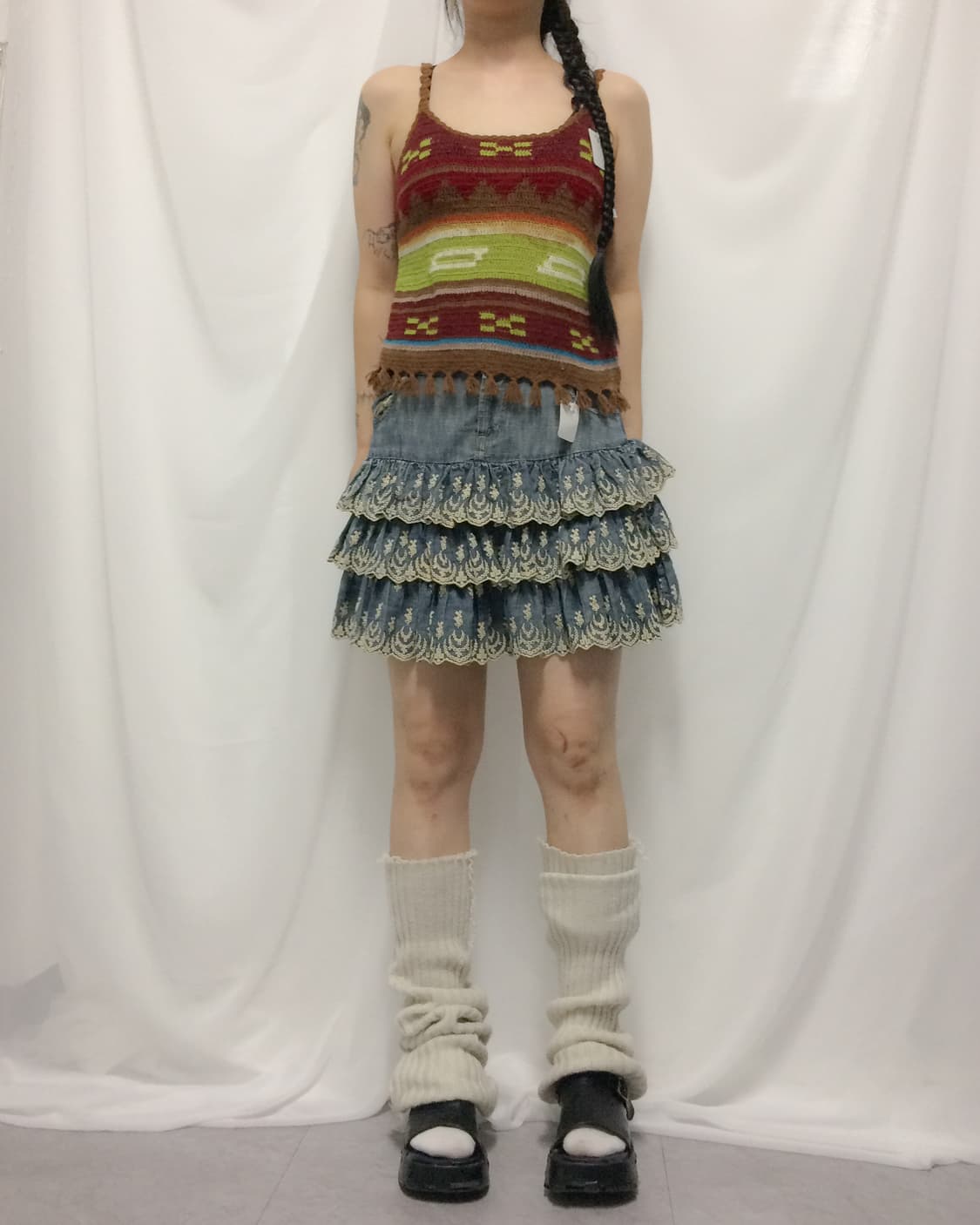 Ethnic mood knit sleeveless 상품이미지1