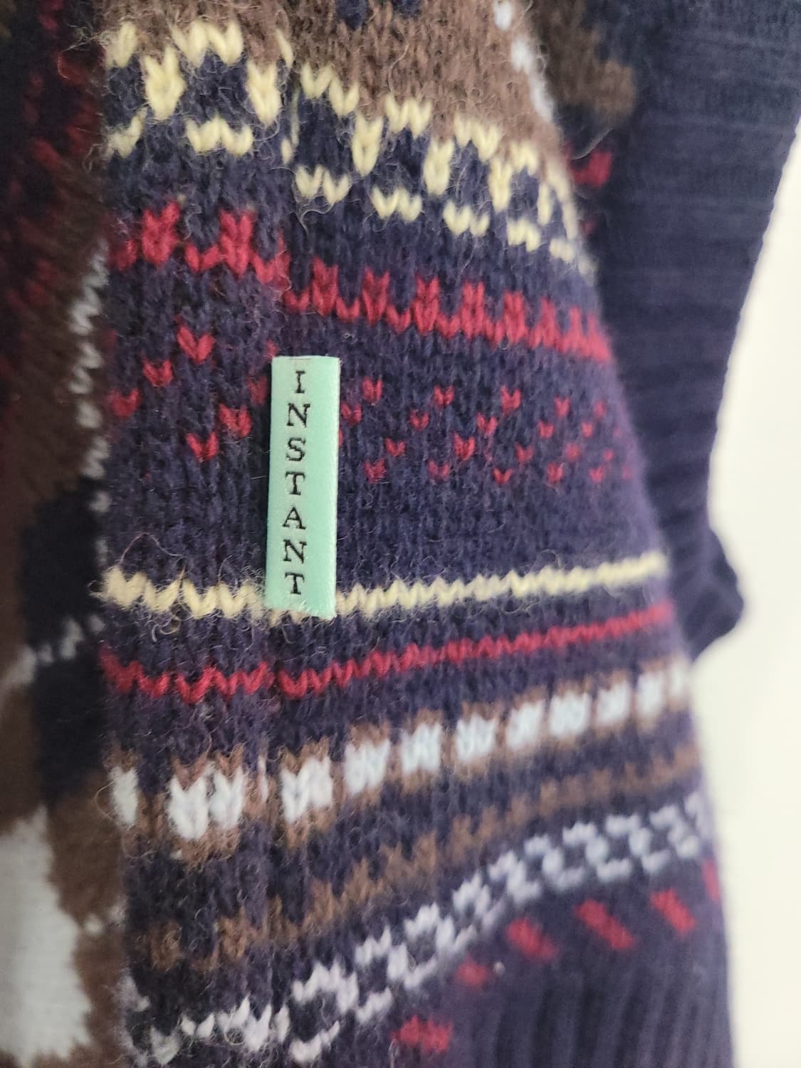 인스턴트펑크 자카드 울 니트 베스트 프리사이즈 빅사이즈 상품이미지7