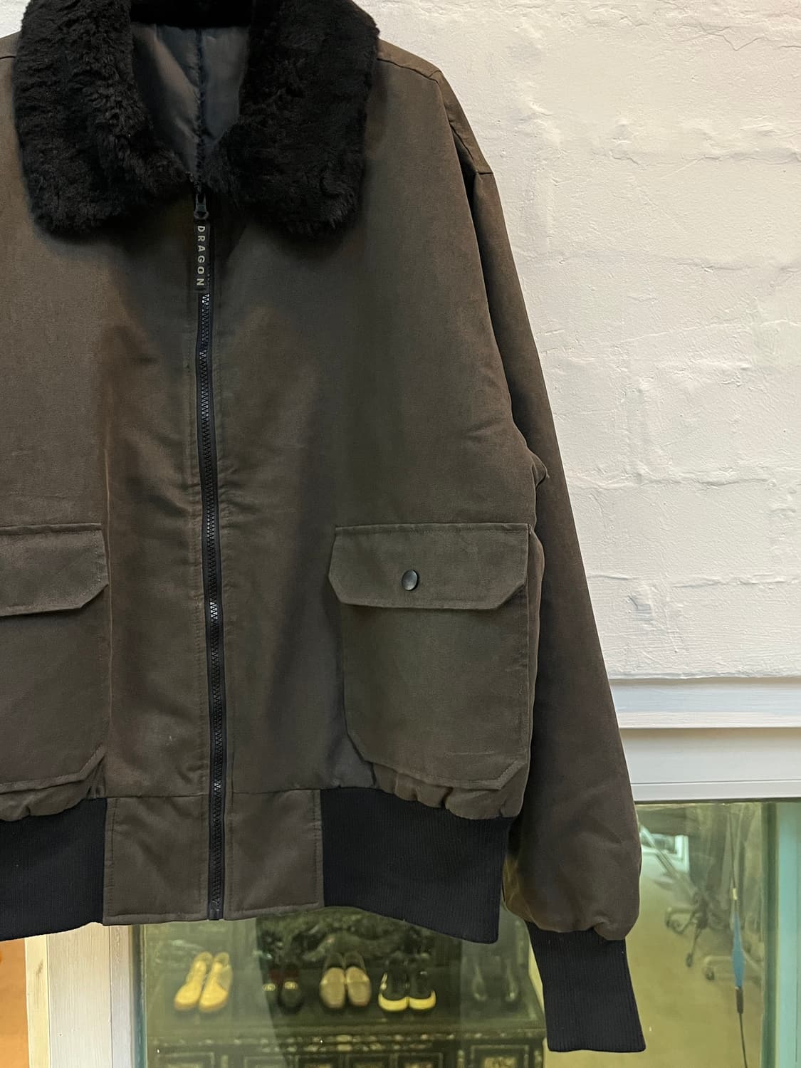 Dragon 퍼 카라 블루종 자켓 카키 XL 상품이미지3