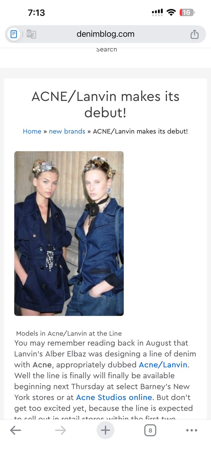 랑방 x Acne Studios 데님 더블 자켓 상품이미지8