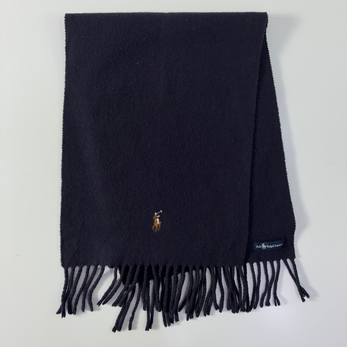Polo  폴로 랄프로렌 프린지 버진 울 네이비 머플러   상품이미지1