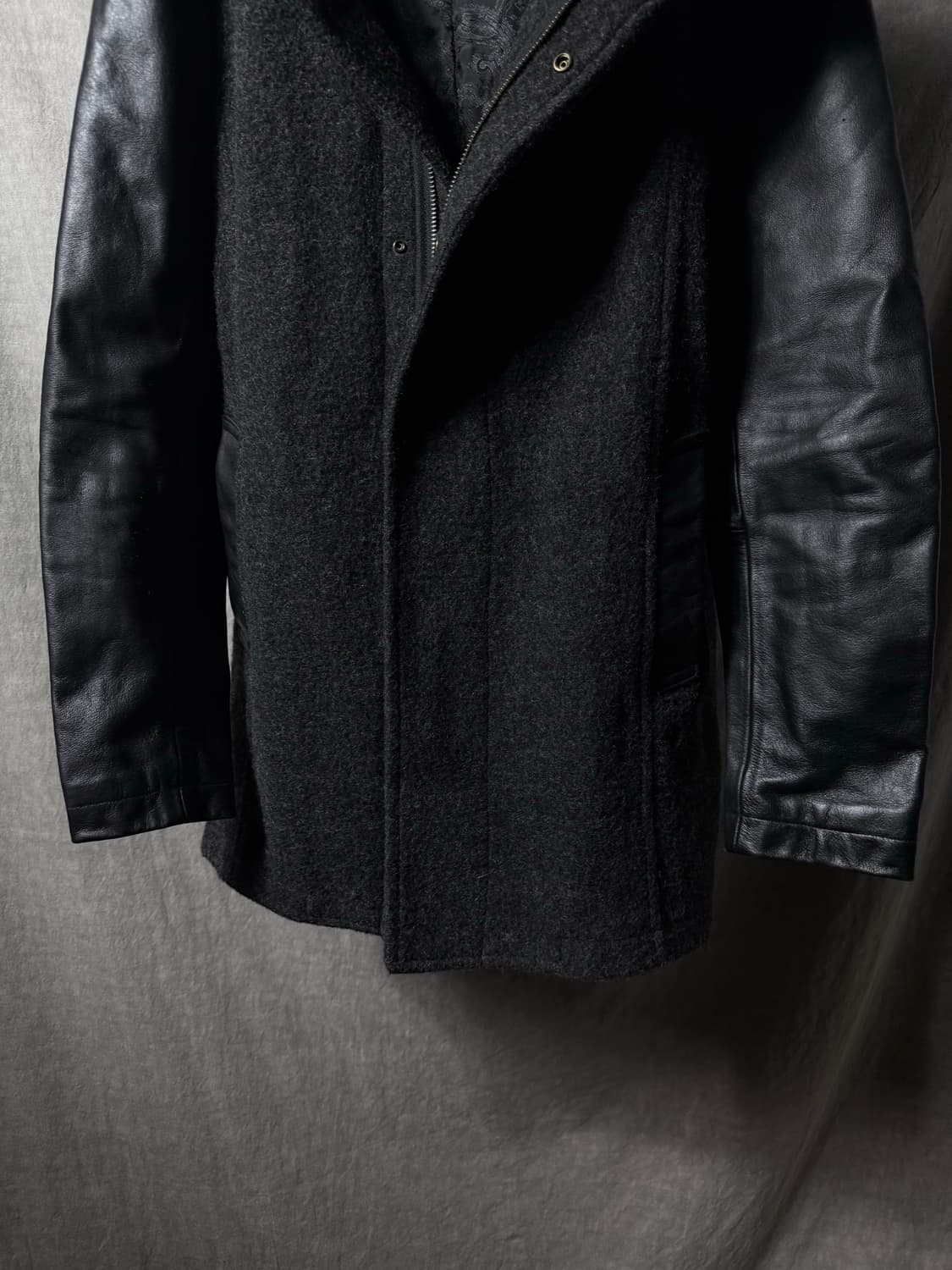 NO ID Hybrid Arm Leather Hooded Coat 상품이미지5